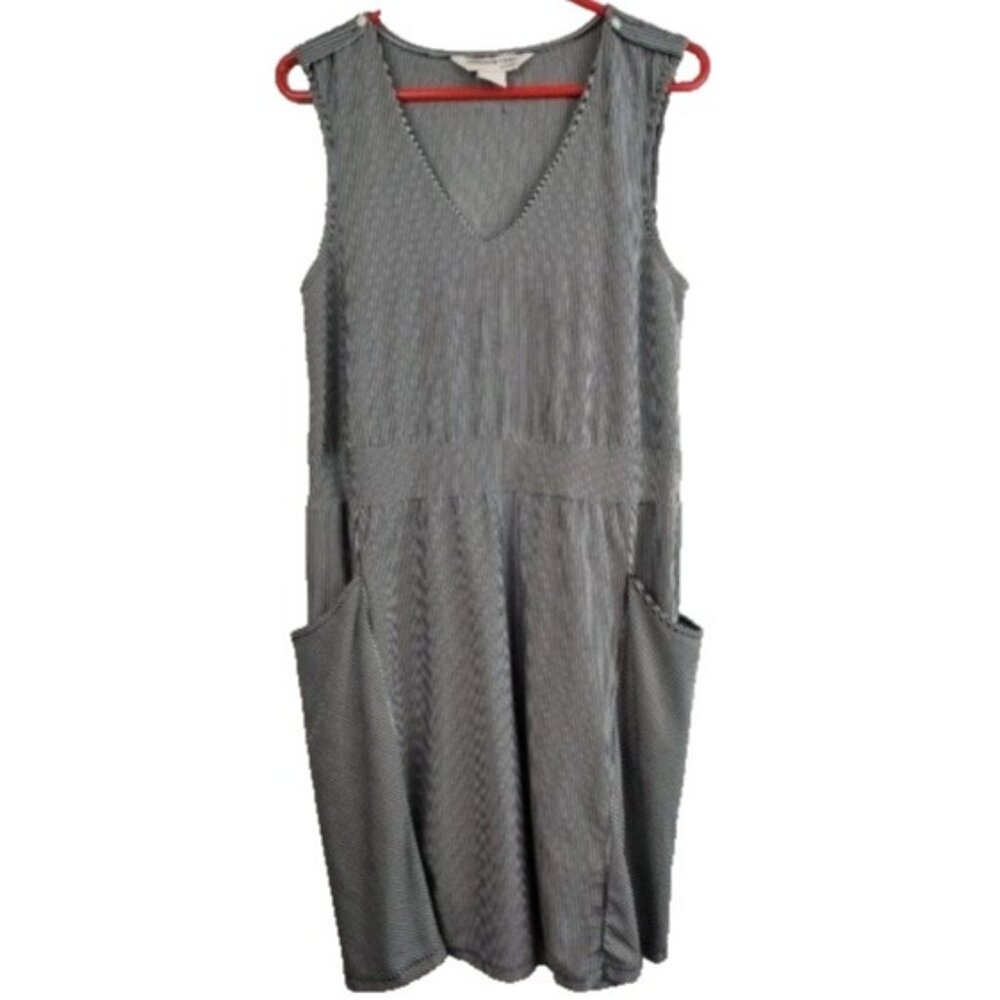 Freedom Trail by Kyodan Womens Active Dress Size Large Black‎ Striped Sleeveless